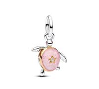 Ciondolo a forma di tartaruga rosa in argento 925, compatibile con braccialetti Pandora, Trollbeads, Chamilia, Biagi e molti altri braccialetti del Regno Unito.