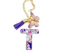 Ciondolo a forma di tazza, ciondolo per borsetta con farfalla e nappa, grazioso portachiavi moderno con iniziale, ciondolo per zaino, bottiglia d'acqua, gioiello per scuola, lavoro, palestra, Refer to