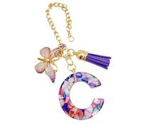 Ciondolo a forma di tazza, con lettera e bottiglia d'acqua con farfalla e, e moderno portachiavi con iniziale, gioiello per bottiglia d'acqua per lo shopping all'aperto o come decorazione