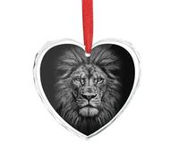Ciondolo a forma di testa di leone in cristallo trasparente bianco e nero a forma di cuore, romantico ciondolo a forma di amore, decorazione da appendere per fai da te, regalo per casa, finestra, auto