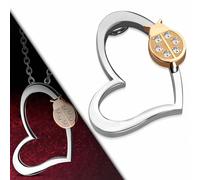 Ciondolo A Imprigionamento Invisibile Cuore Aperto IN Acciaio Inox E