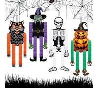 Ciondolo a Nido d'Ape d'Halloween, 4 Ballerini Del Tessuto di Halloween Dell'annata, Ornamenti Appesi di Carta Spettrale, per Decorazione da Appendere per Halloween