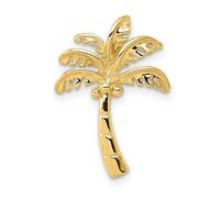 Ciondolo A Slibo A Catena Con Tema Spiaggia Palma In Oro Giallo Lucido 14K