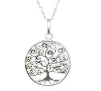 Ciondolo a spirale albero della vita catena in argento sterling 925 gioielli ...