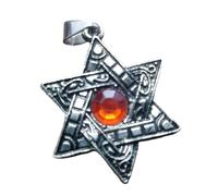 Ciondolo a stella a sei punte in acciaio inossidabile 32x32 mm placcato argento, collana con charm senza catena, realizzata a mano per uomo e donna, gioiello significativo con simbolo di potere