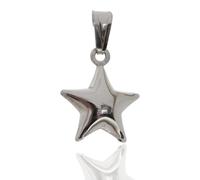 Ciondolo accoppiato stella bombata mm 16 in argento 925 rodiato