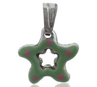 Ciondolo accoppiato stella marina mm 15x15 argento 925 smaltato celeste a pois