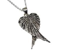 Ciondolo ala d'angelo Ali d'arcangelo piegate Collana e scatola in argento...
