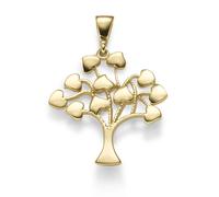 Ciondolo Albero Della Vita Con Cuori 19x26mm Gioiello In Oro Giallo 585, Donna