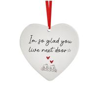 Ciondolo 'Amicizia - Ornamento Acrilico a Forma di Cuore di Alta qualità, Decorazione Umoristica per Albero di Natale con Incisione, ricordo Creativo per i Migliori Amici, vicini