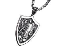 Ciondolo Amuleto Unisex Con Croce Di San Michele Ad Angolo Classico, Collana In Acciaio Inossidabile Con Scudo Di Sant'Arcangelo, Accessori Per Gioielli Religiosi Retrò