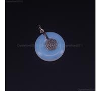 Ciondolo anello ciambella rotondo pietra preziosa naturale Reiki Chakra perli...