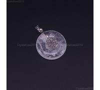 Ciondolo anello ciambella rotondo pietra preziosa naturale Reiki Chakra perli...