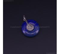 Ciondolo anello ciambella rotondo pietra preziosa naturale Reiki Chakra perli...