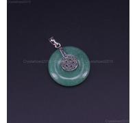 Ciondolo anello ciambella rotondo pietra preziosa naturale Reiki Chakra perli...