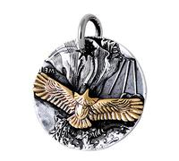 Ciondolo aquila americana d'oro in argento sterling 999 per uomo donna
