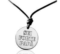 Ciondolo argento 925 con incisione SEI FORTE PAPA'. Idea regalo festa del papà