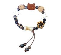 Ciondolo artistico in ceramica a forma di cane, intrecciato a mano, regalo per giovani trendsetter e amanti dell'arte, perline in ceramica uniche, Misura unica, come descritto