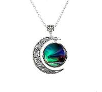 Ciondolo aurora boreale, gioiello con luce del nord, collana luminosa, collana Aurora Boreale, collana con luna aurora