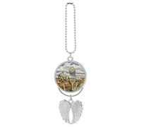 Ciondolo auto carciofi in campagna ciondolo specchio retrovisore decorazione automatica specchio retrovisore portachiavi stile argento