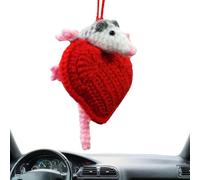 Ciondolo Auto - Charm Specchietto Retrovisore Con Decorazione A Cuore Opossum | Appendibili Per Specchietto Retrovisore All'Uncinetto,Per Interno Autoveicolo Decorazione Albero Di Natale Veicolo Comme