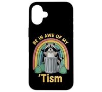 Ciondolo Be In Awe Of My 'Tism Raccoon Rainbow Custodia per iPhone 16 Plus
