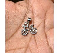 Ciondolo BICYCLE CYCLE in argento sterling 925 con zirconi, piccoli gioielli ...