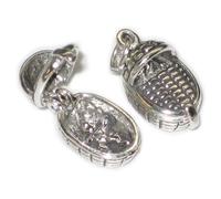 Ciondolo bimbo in apertura cesto in argento sterling .925 x 1 cestini di Mosè
