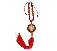 Ciondolo Buddha Mogano, Elegante Ornamento Specchietto Retrovisore Auto con Decorazione Feng Shui, Regalo di Natale per Amici, Simbolo di Prosperità e Successo