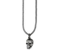ciondolo cai men con catena in argento sterling 925 rodiato ossidato...