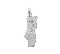 Ciondolo Carta Portogallo IN Argento Massiccio 925/1000 Gioielli Nuovo Uomo / Da