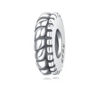 Ciondolo Chiusura Posizionamento Perlina di Vetro Corda Intrecciata, Accessorio Braccialetto Fascino in Argento Sterling 925, Compatibile con Collana Braccialetto Pandora, Regalo per le Donne