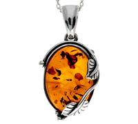 Ciondolo classico in vero ambra baltica e argento Sterling senza catenina, 359