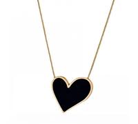 Ciondolo Collana a Cuore Nero per Donna, Ciondolo a Cuore Irregolare per Ragazze Gotiche alla Moda Gioielleria