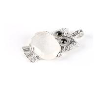 Ciondolo Collana Animale Gufo Carino Pietra Naturale Cristallo Bianco Quarzo Rosa Opale Turchese personalità della Moda Uomini e Donne Gioielli Versatili,Cristallo Bianco,Taglia Unica