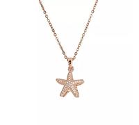 Ciondolo Collana Catena della clavicola della Collana della Stella Marina della Perla dello zircone Romantico dell'Acciaio Inossidabile per i monili di Modo del Regalo delle Donne Regalo di Festa