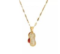Ciondolo Collana Catena di Collana con Ciondolo a Forma di Arachidi con Strass Etnico in Acciaio Inossidabile per Gioielli di Moda per Feste da Donna Regali di Festa per Feste di Gioielli