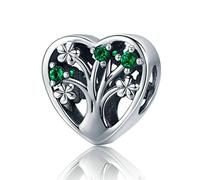 Ciondolo con albero della vita a forma di fiore per braccialetti Pandora da donna in vero argento Sterling 925 ideale come regalo di Natale o San Valentino e Argento colore Tree of Life Charms cod.