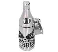 Ciondolo con apribottiglie a forma di teschio, collana da uomo in acciaio inossidabile, gioiello maschile vintage alla moda con apribottiglie funzionale per birra, regalo per lui (Ciondolo colore