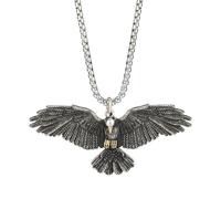 Ciondolo con aquila volante, per uomini, aquila calve, ala calva, collana punk falco animale gioielli per uomo