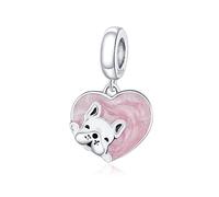 Ciondolo con bulldog francese in argento sterling 925, per bracciale Pandora