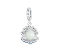 Ciondolo con ciondolo a conchiglia luminoso Ciondolo in argento sterling 925 adatto per collana con bracciale Pandora, SCC2749