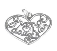 Ciondolo con ciondolo in argento sterling cuore della nipote .925 x 1 cuori