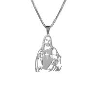 Ciondolo con collana di Gesù, collana di Gesù Cristo da uomo - Decorazione per collane in acciaio inossidabile cristiano - Strumento di decorazione dal design cavo per feste, appuntamenti, uso qu