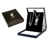 Ciondolo Con Crest Placcato Argento Liverpool FC Con Collana Lunga 51 CM LFC