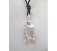 Ciondolo con Ferro di Cavallo e Cappello in ARGENTO 925 -pendente Cowboy -charro