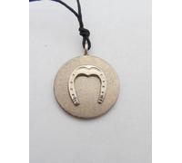 Ciondolo con FERRO DI CAVALLO in ARGENTO 925 - Pendente Equitazione Portafortuna