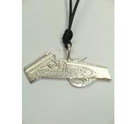 Ciondolo con FUCILE in ARGENTO 925 - pendente con girocollo- caccia- tiro a volo