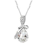 Ciondolo con goccia d'acqua in stile semplice Collana con cristallo di lacrima d'angelo Ciondolo con diamante a goccia squisito per regali di festival Arte di trucco in aUn design semplice e raffinato