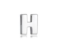 Ciondolo con Iniziale Argento 925 Pendente Personalizzata Alfabeto Nome A-Z Collana Lettera Piccola Donna Uomo (Lettera H)
